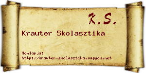 Krauter Skolasztika névjegykártya